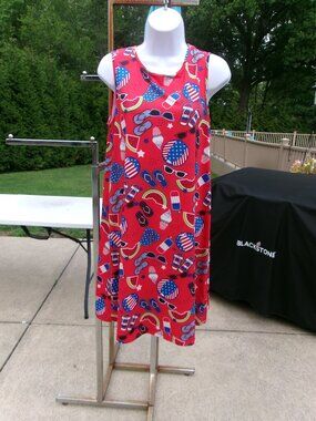 NWOT DRESS WORKS VERY CUTE RED FLIP FLOP SUNGLASS DRESS/COVERUP M